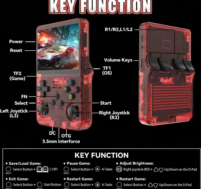 RetroX Handheld Game Console 3.5 Inch Screen